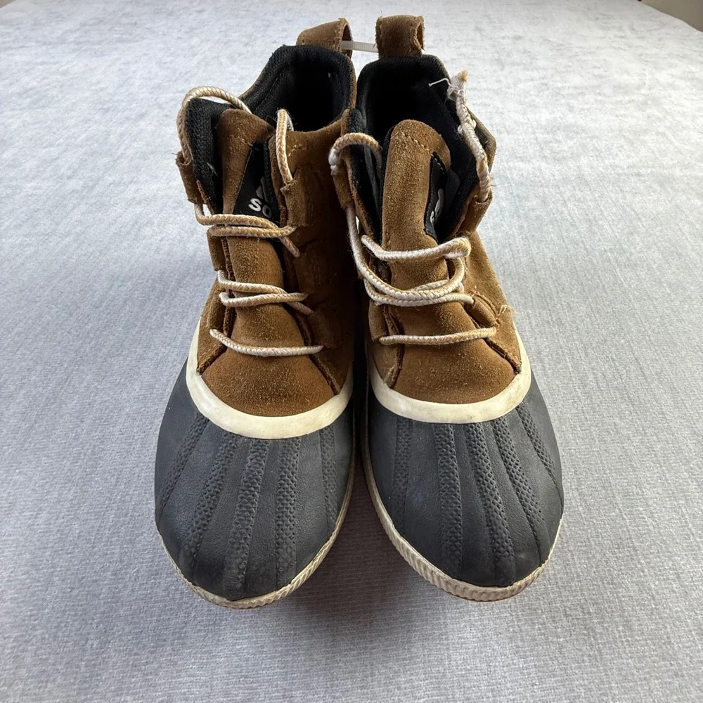 Sorel‎ Kids Out N About Classic Waterproof Suede Duck Boots Brown Size 3